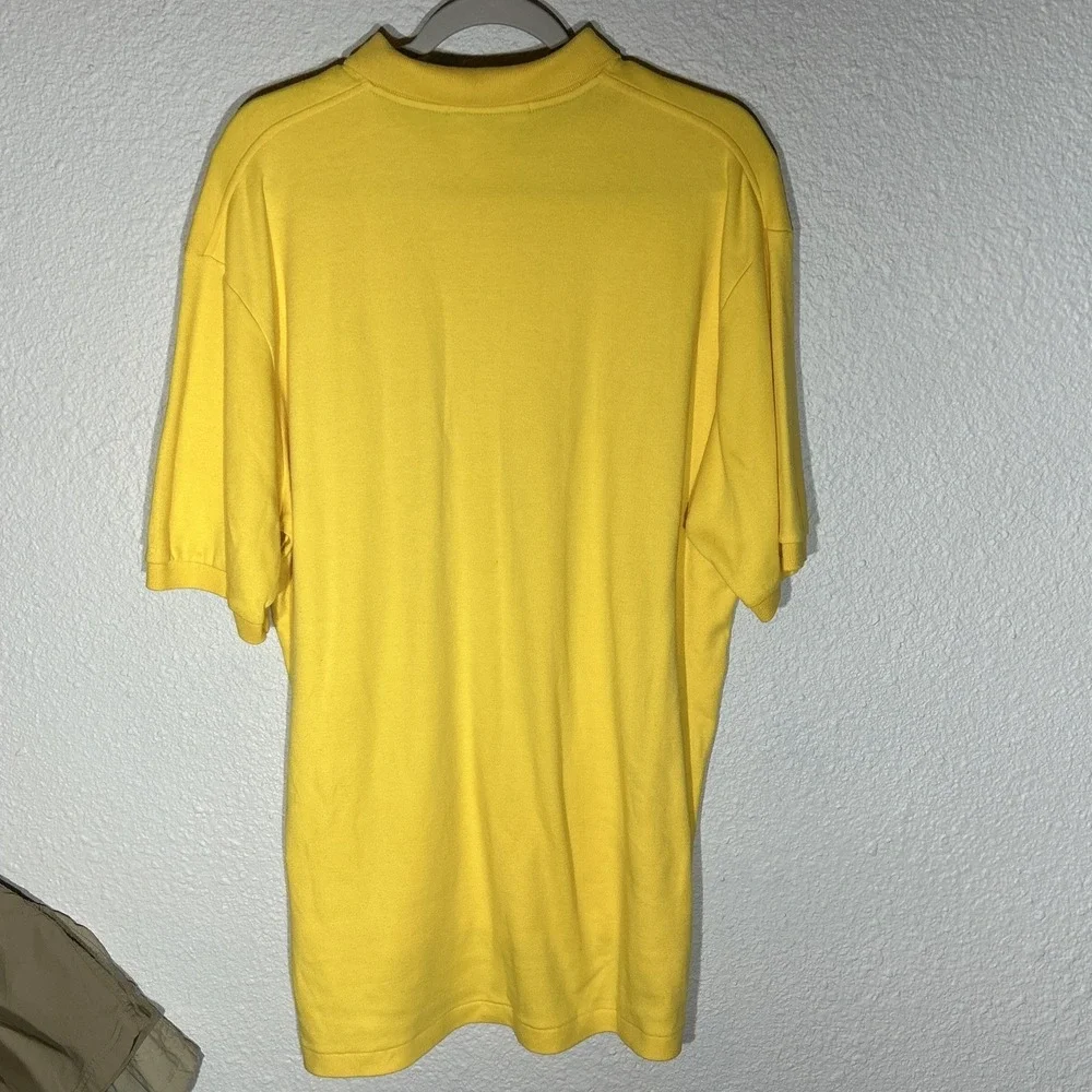 Polo By Ralph Lauren 100% Cotton Polo Shirt Size Large Yellow With Blue Pony - Picture 7 of 7